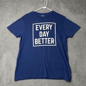 Old Navy Every Day Better 2022 Shirt Men's Medium Blue Graphic Short Sleeve